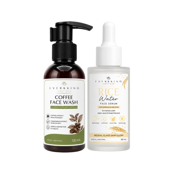 EVERKKIND Coffee Face Wash & Rice Water Face Serum Combo Sale